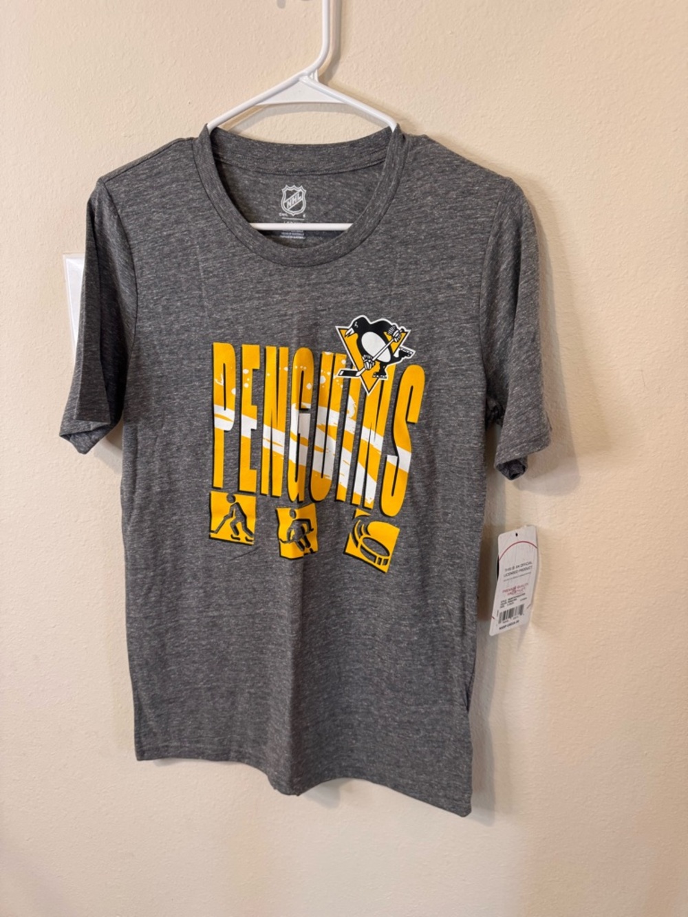Kids Gray Pittsburgh Penguins Short Sleeve Tee